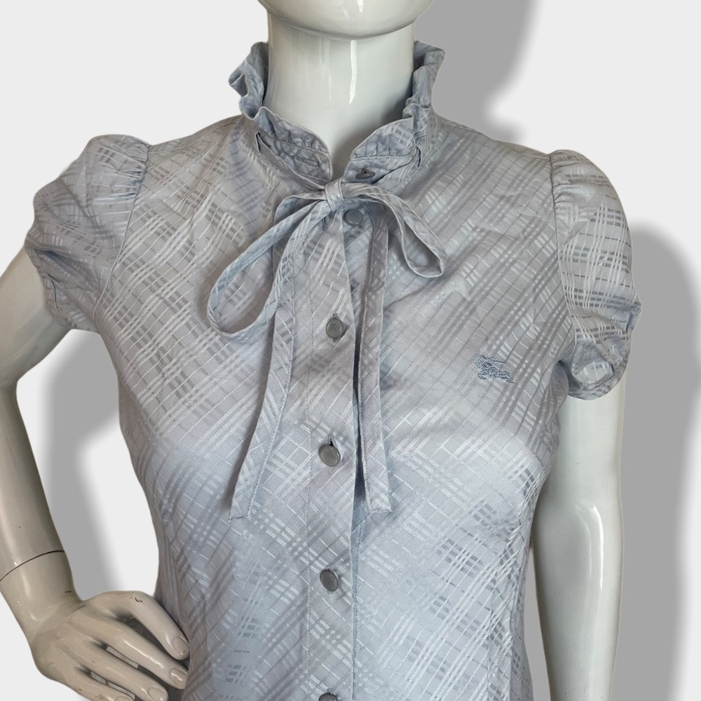 Authentic Burberry Blue Check Ruffle Top - Picture 5 of 16